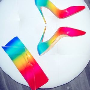Authentic Rainbow Christian Louboutin clutch (matching shoe sold separately)